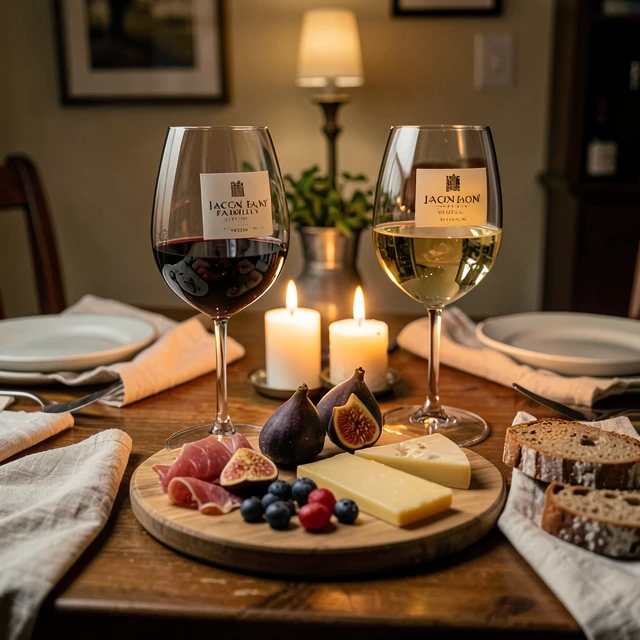 Gourmet food pairing with Jackson Family Wines on a elegant table