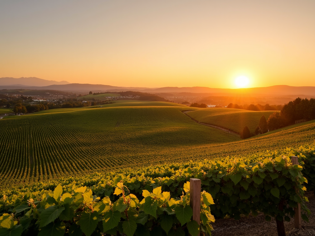 Vineyards of Jackson Family Wines at sunset