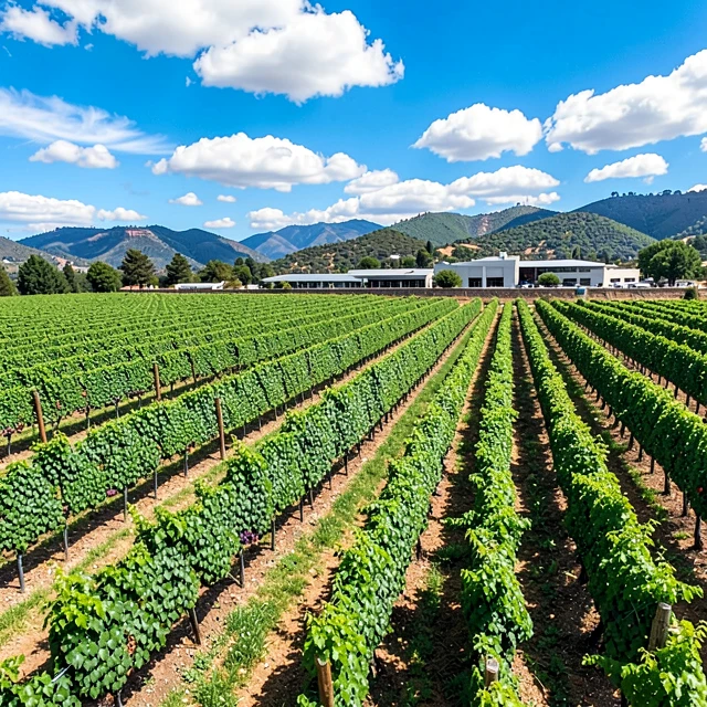 Expansive Kendall-Jackson vineyards in Sonoma County, showcasing sustainable farming practices