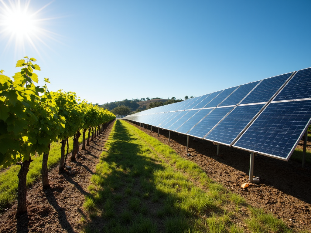 Solar panels at a Jackson Family Wines vineyard