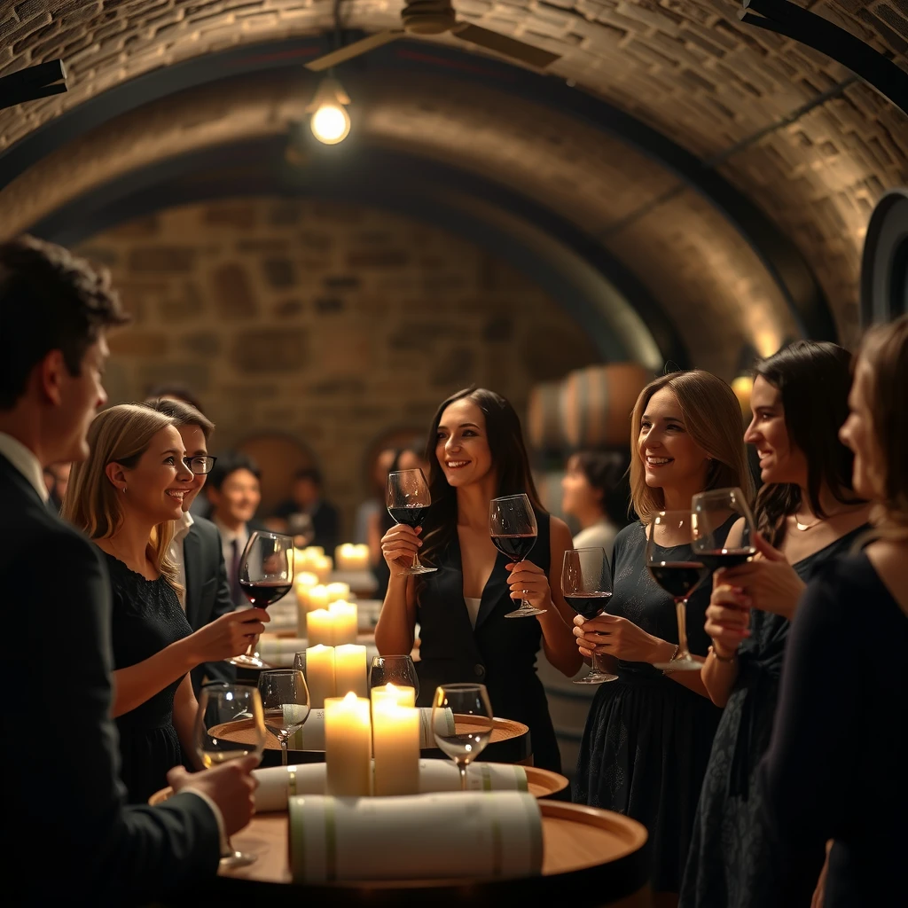 Elegant wine tasting event at Beringer Vineyards cellar