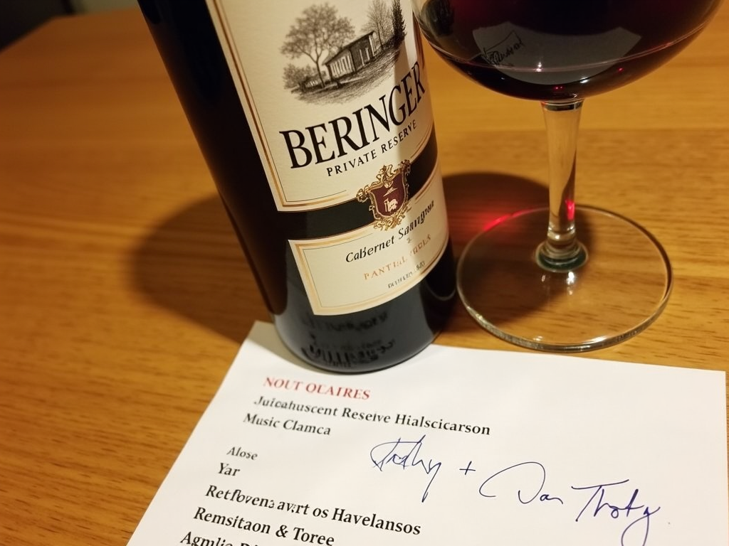 Beringer Private Reserve Cabernet Sauvignon with tasting notes