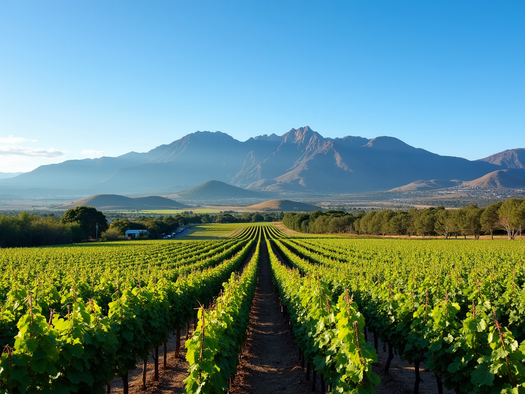 Vineyards and Andes Mountains in Mendoza
