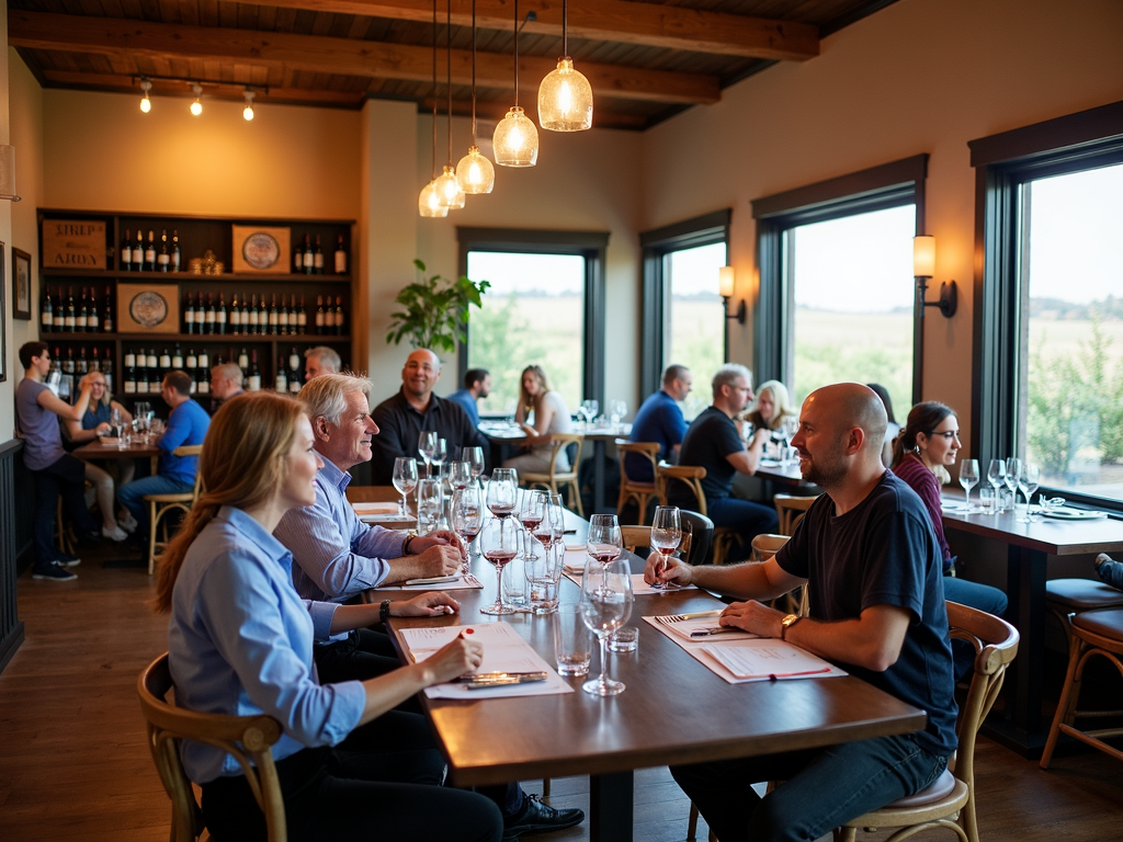 Guests enjoying wine at Jackson Family Wines tasting room.