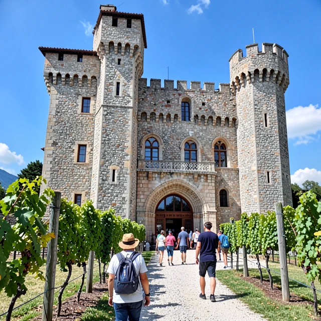 Iconic Castello di Amorosa castle winery in northern Napa Valley