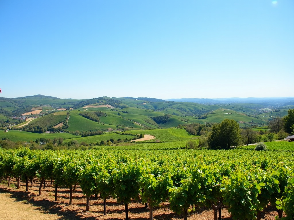 A breathtaking view of vineyards, highlighting the natural splendor of wine-growing regions.