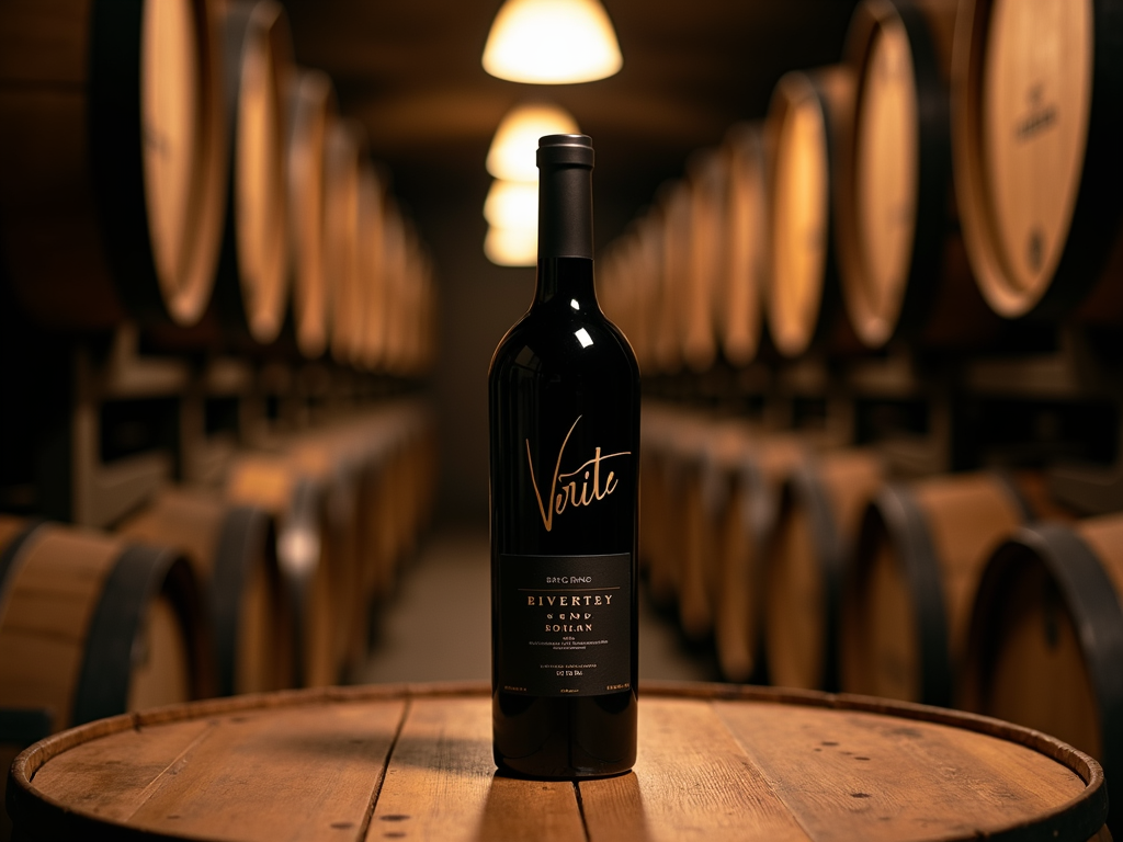 Verité wine bottle in cellar