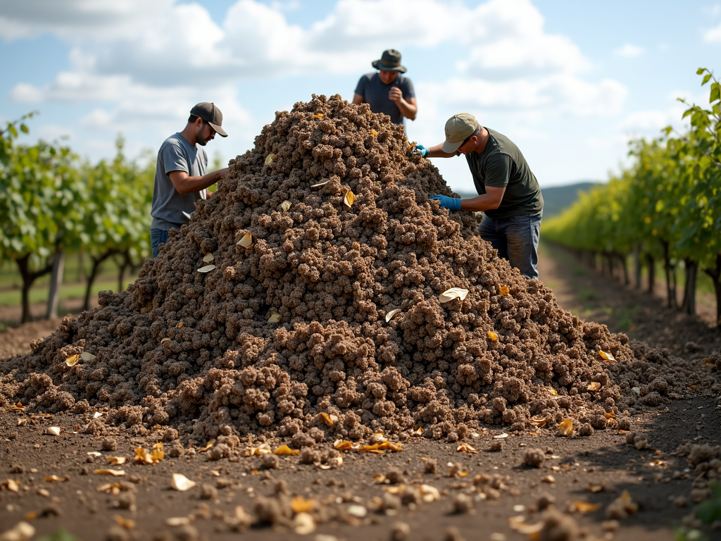 Composting area at a vineyard