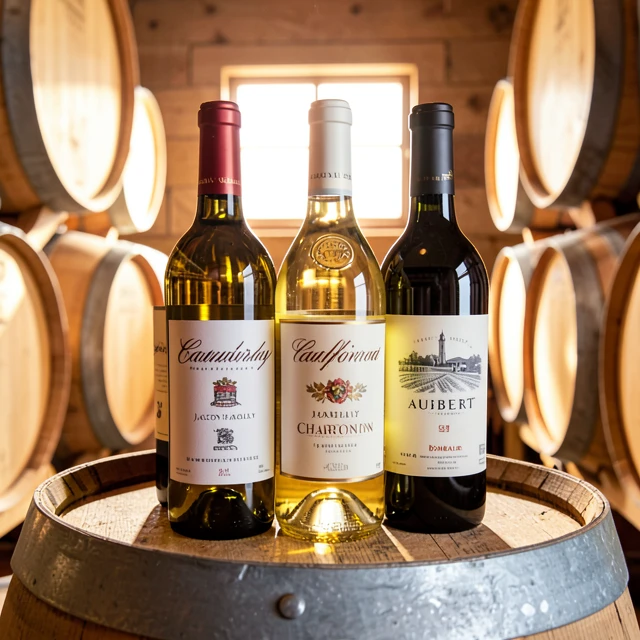 Collection of top California Chardonnay wine bottles