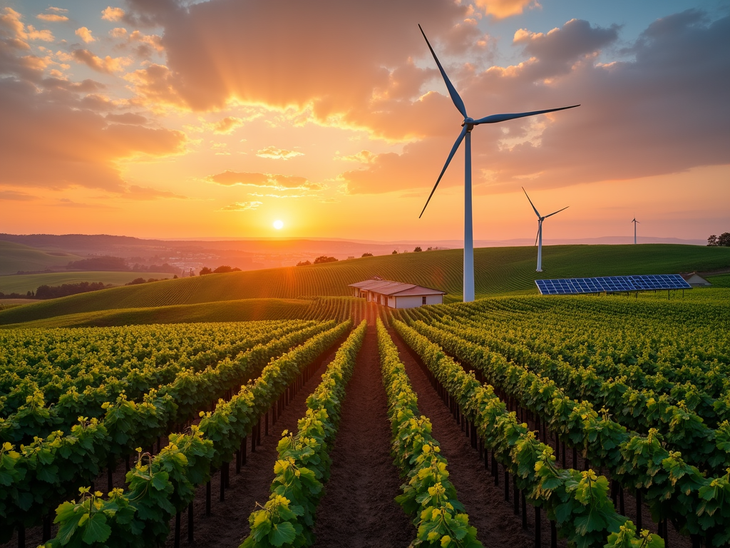 Sustainable vineyard with renewable energy sources