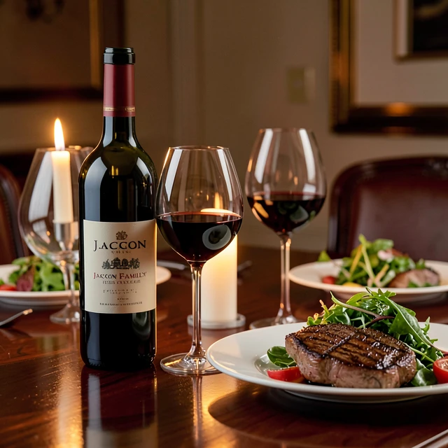 Perfect food and wine pairing with steak and red wine
