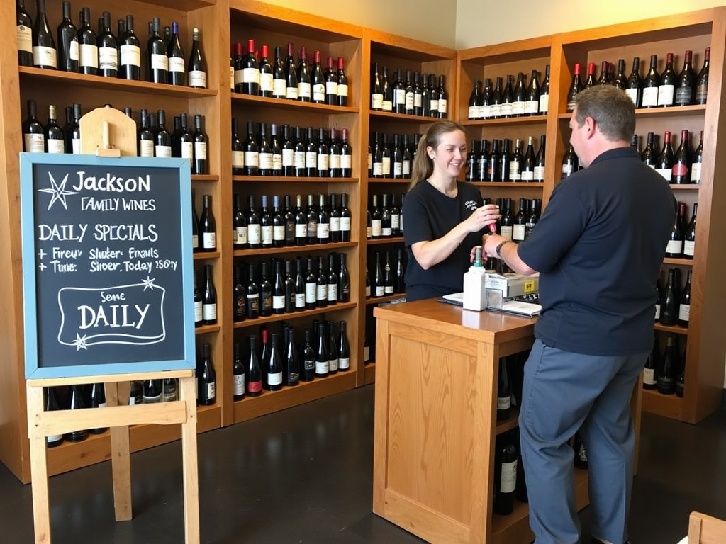 Cozy wine shop with Jackson Family Wines