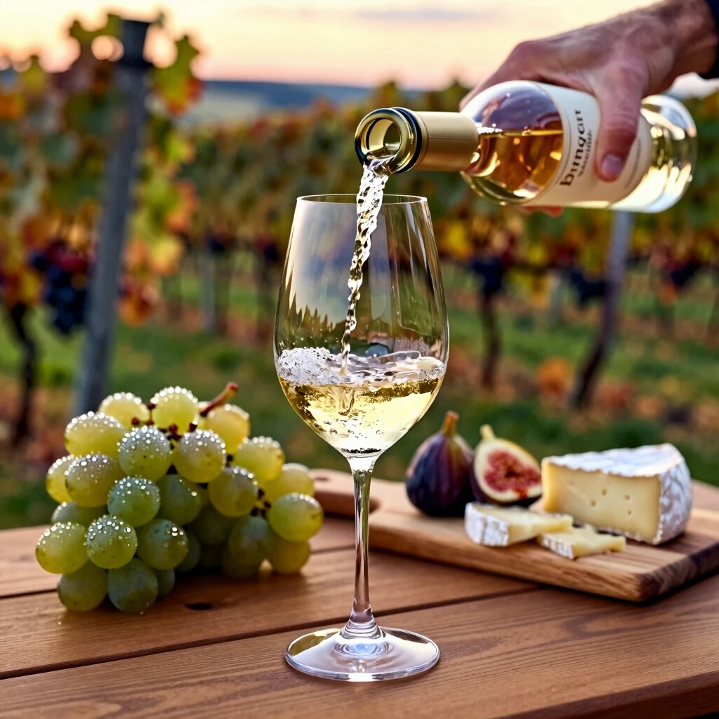 Pouring Beringer Chardonnay during a vineyard tasting