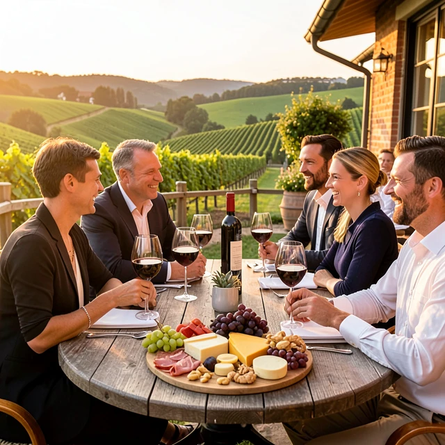 Seated wine tasting experience on the Rhine House veranda at Beringer