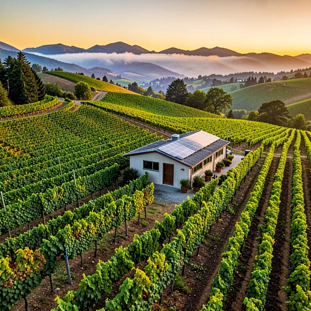 Oregon Willamette Valley vineyards showcasing sustainable practices at sunset