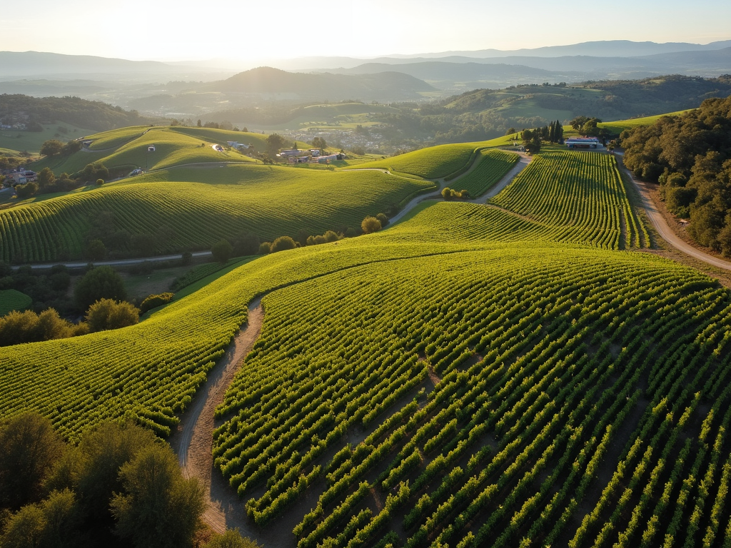 Aerial view of Jackson Family Wines' vineyard estate