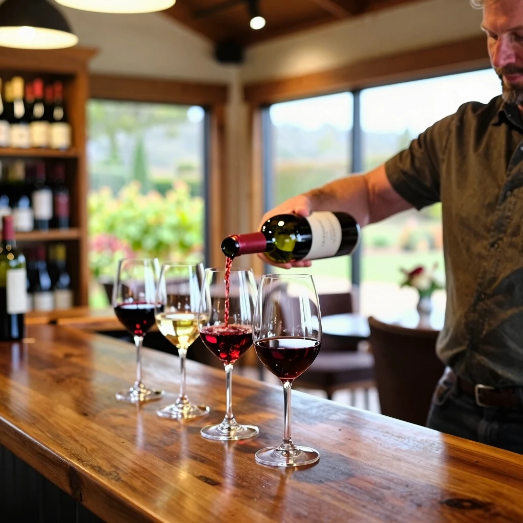 Inside a Jackson Family Wines tasting room with sommelier