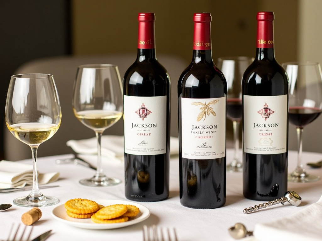 A selection of wines from Jackson Family Wines ready for a virtual tasting.