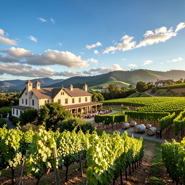 Beringer Vineyards historic estate and Rhine House in Napa Valley