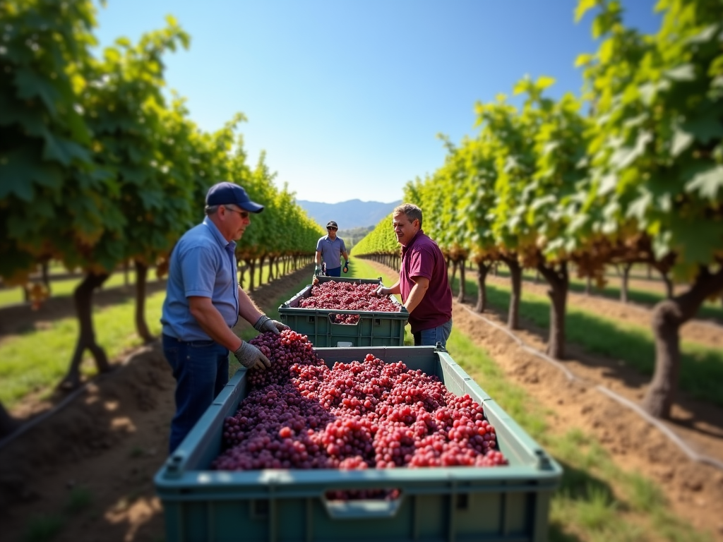 Grape harvest at Jackson Family Wines vineyard