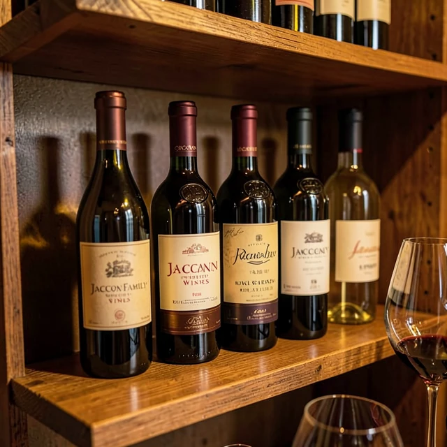 Collection of wine bottles including special editions by Jackson Family Wines