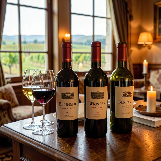 Beringer wine tasting setup in the historic Rhine House