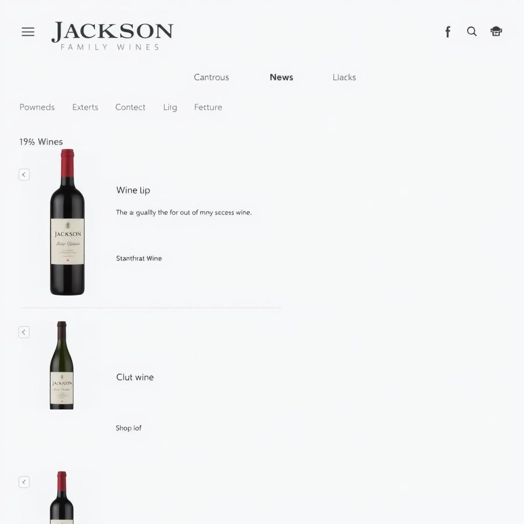 Jackson Family Wines online store screenshot with wine options.