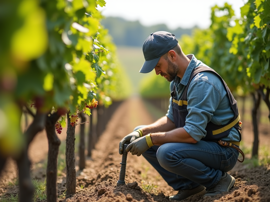 Sustainable drip irrigation at Jackson Family Wines vineyard