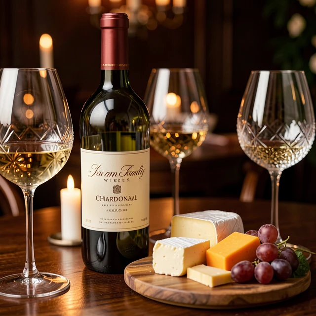 Jackson Family Wines Chardonnay paired with a selection of cheeses