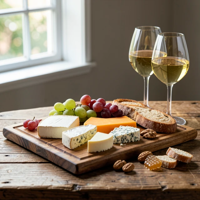 Cheese board paired with Jackson Family Wines Chardonnay