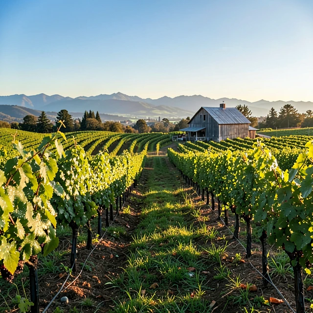 Scenic Sonoma vineyards at sunset, showcasing the heart of Jackson Family Wines' terroir