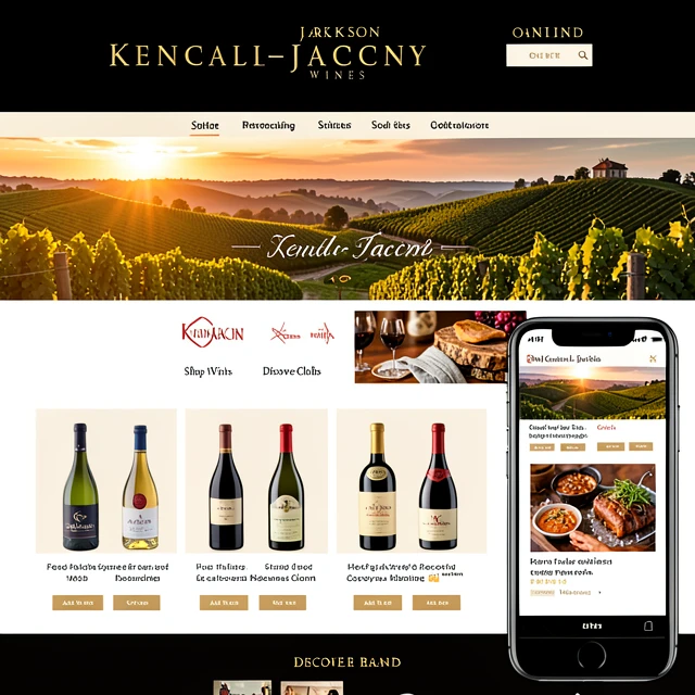 Jackson Family Wines online store homepage showcasing the immersive digital wine shopping experience