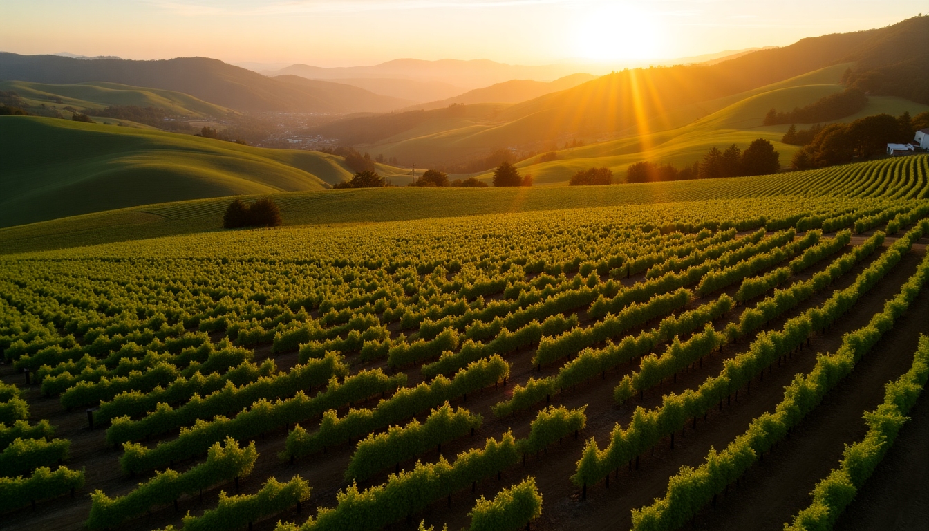 Sustainable vineyard in Napa Valley, California, highlighting the region’s commitment to preserving terroir.