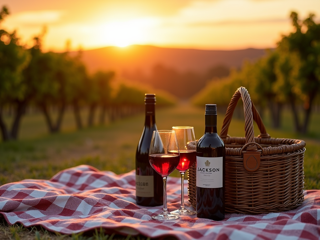 A vineyard picnic with Jackson Family Wines at sunset.