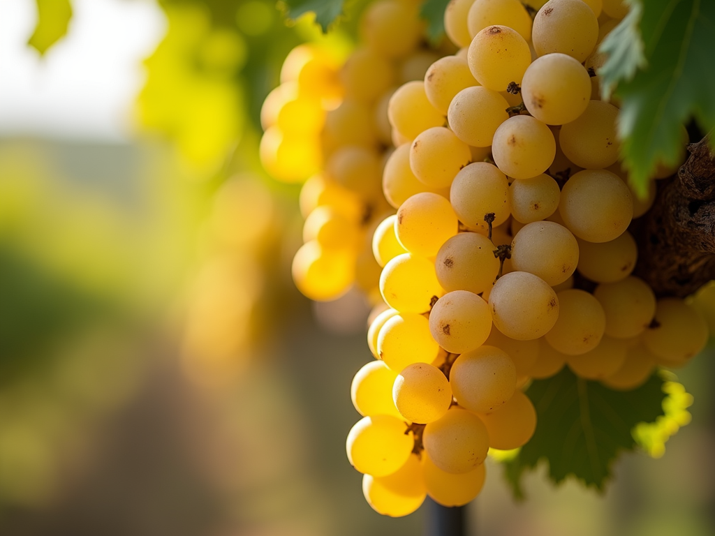 Ripe Chardonnay grapes in Sonoma County vineyard