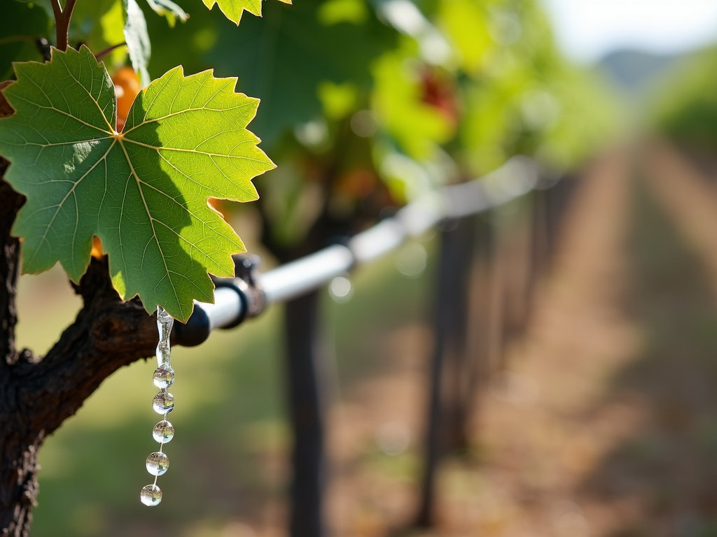 Drip irrigation system conserving water at Jackson Family Wines