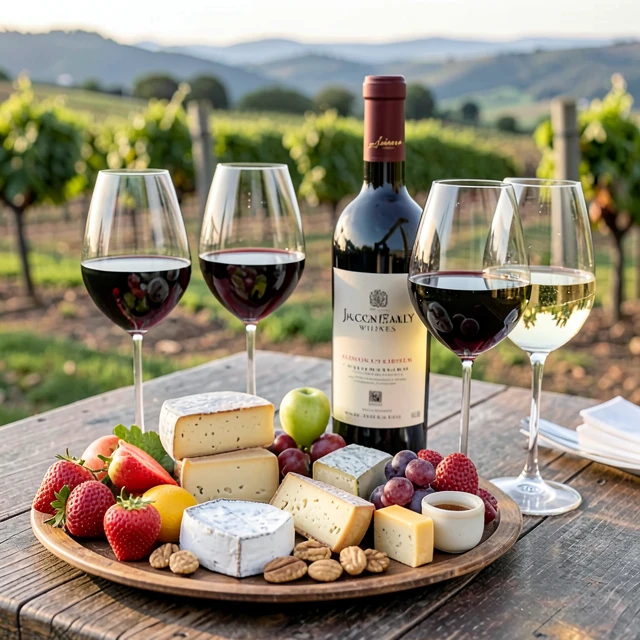 Delicious wine and cheese pairing spread