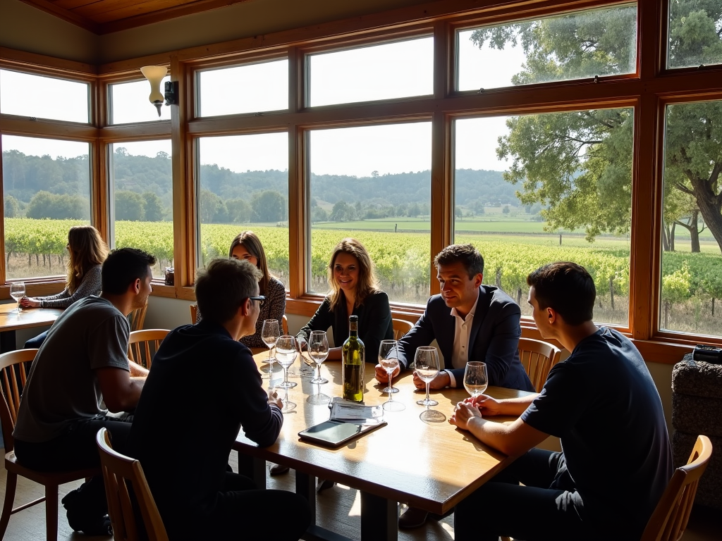 Wine tasting inside a Russian River Valley winery
