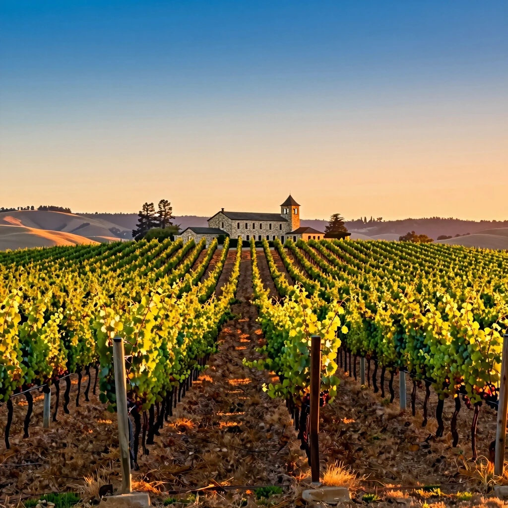 Sunset vista over Jackson Family Wines' Sonoma vineyards