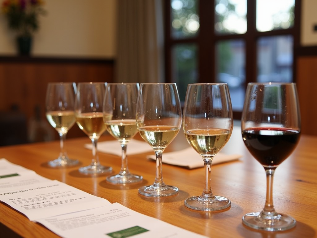 Beringer wine tasting setup