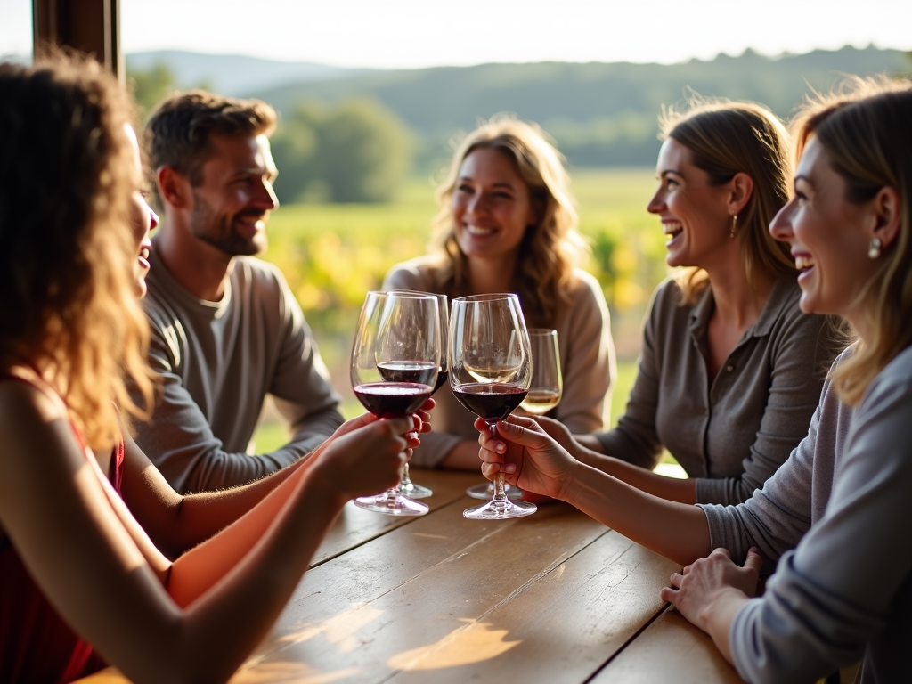 Friends enjoying a wine tasting in Sonoma County.