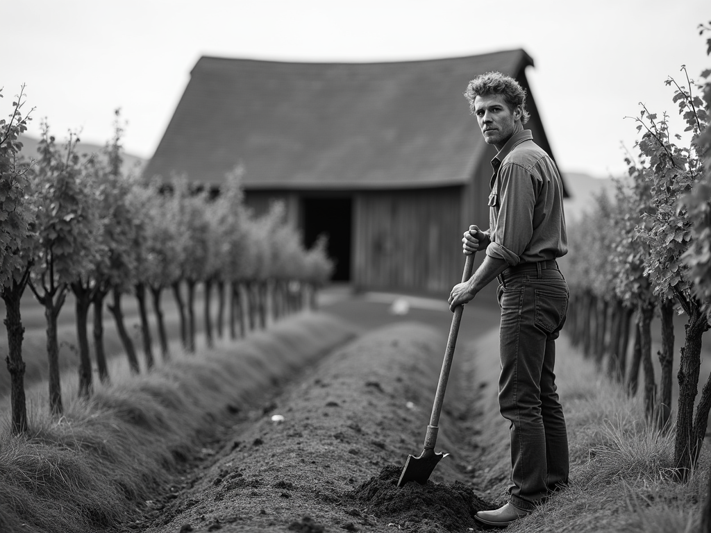 Jess Jackson planting vines in the early days