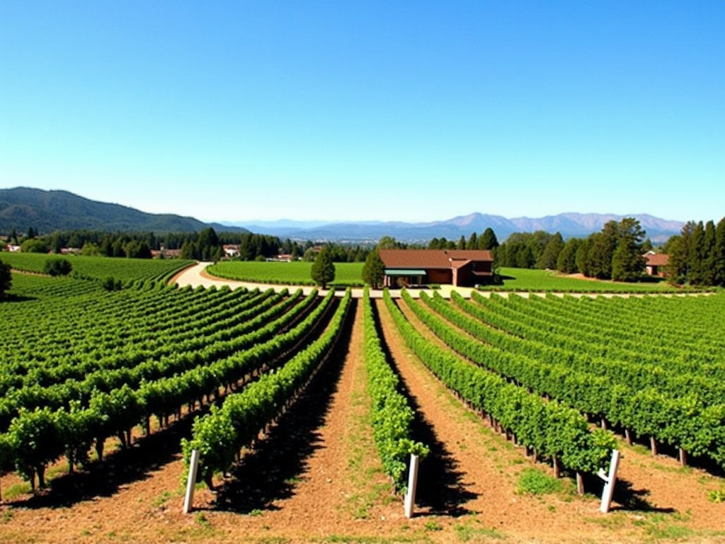 Beringer vineyards in Napa Valley, showcasing the beautiful landscape where their grapes are grown.