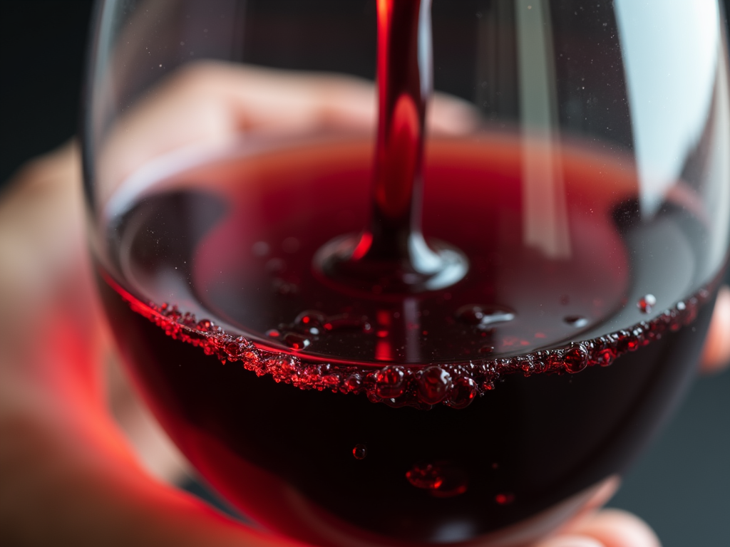 Swirling wine to observe legs