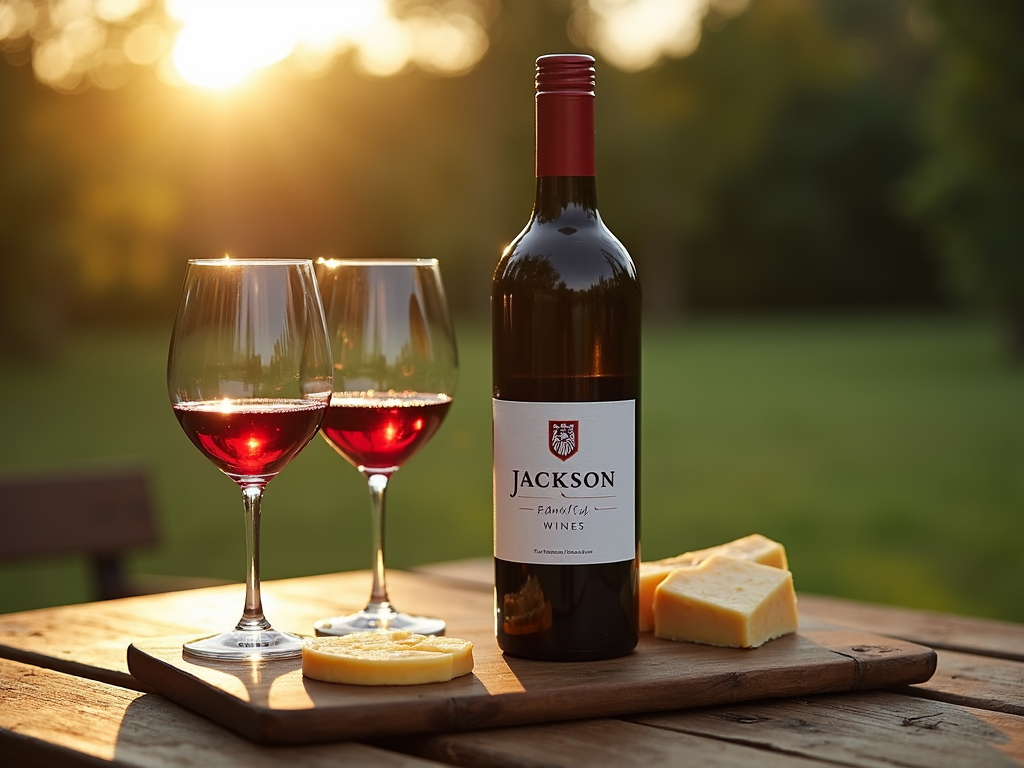 AI-generated image of Jackson Family Wines bottle in a cozy home setting
