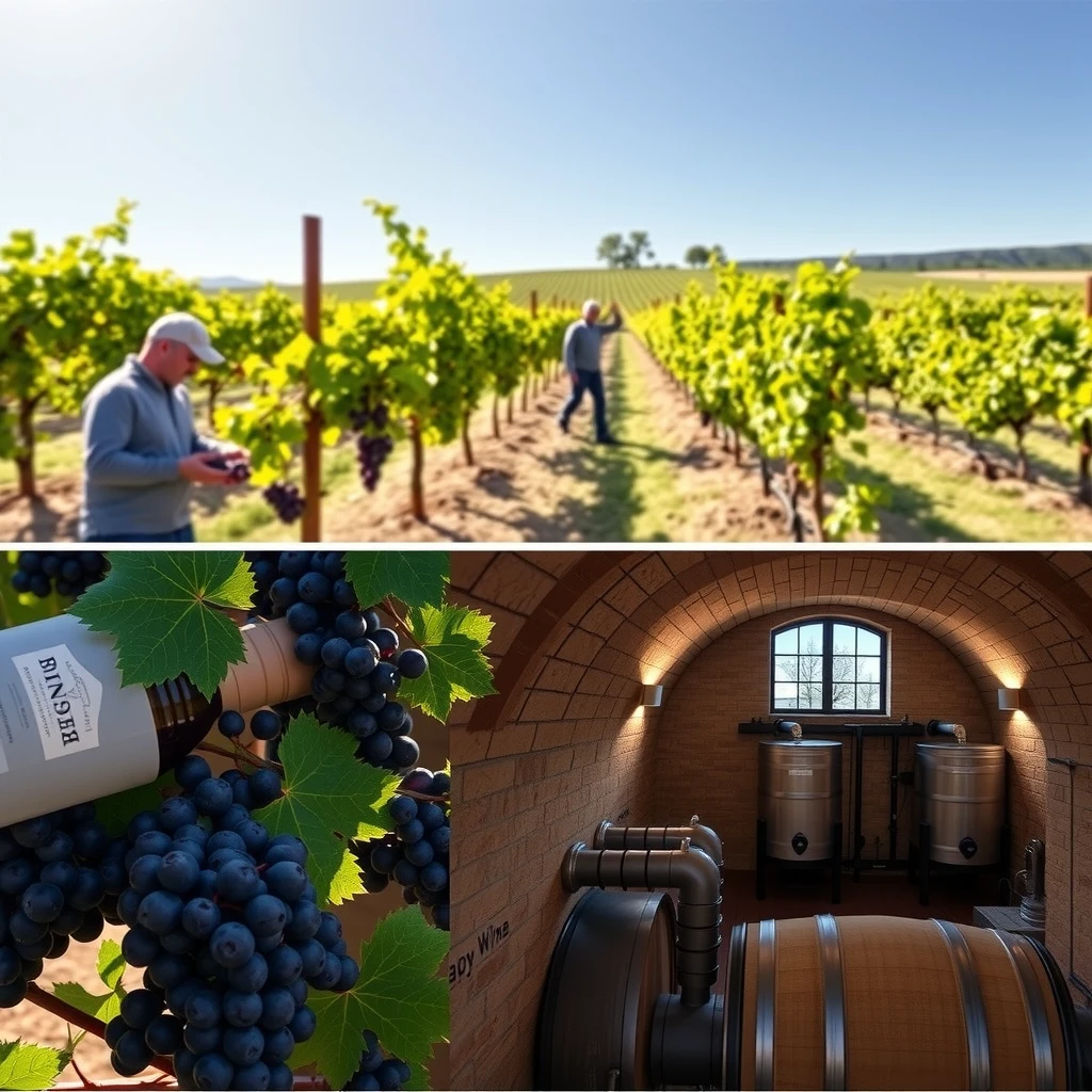 Beringer wine production process in action