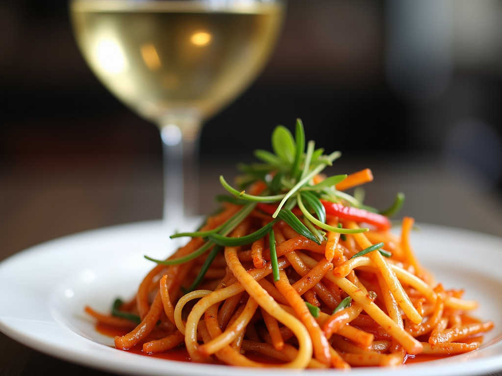 Riesling and spicy Asian cuisine pairing.
