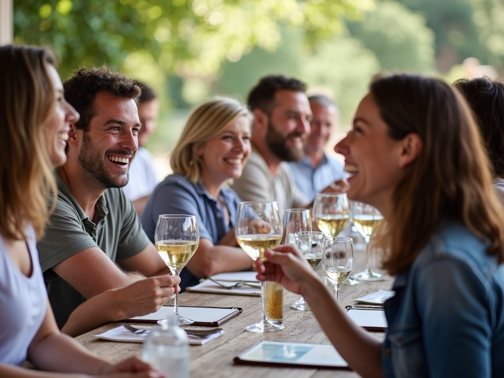 Guests enjoying a wine tasting at Jackson Family Wines, capturing the winery’s warm hospitality.