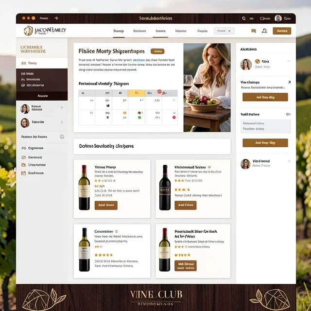 Customizable wine club subscription dashboard on Jackson Family Wines digital platform