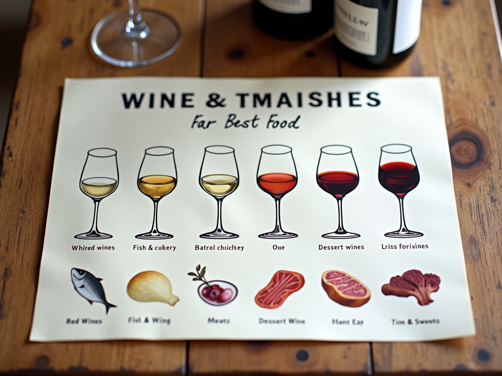 Wine and food pairing chart with easy-to-read matches.